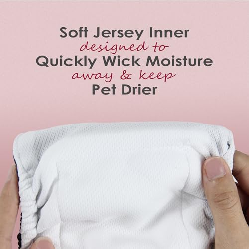 Image of wegreeco Washable Male Dog Belly Band (Stylish Pattern)- Pack of 3 - Washable Male Dog Belly Wrap, Dog Diapers Male (Burgundy, Black, Jade, Large)
