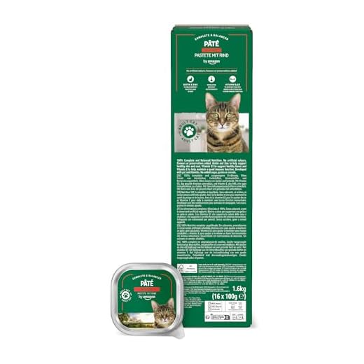 by Amazon Alimento para gatos, paté con ternera, 100 g, paquete de 16 unidades (anteriormente Lifelong !)