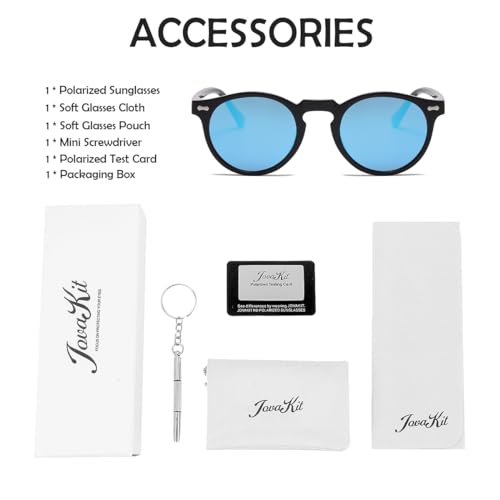 Image of JOVAKIT Vintage Kids Polarized Sunglasses for Girls Boys Age 2-9, Round Sun Glasses for Children UV400 Protection