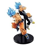 2Pcs / Cartoon Anime Game Dragon Ball Super Movie Broly Tag Fighters Goku Vegeta Figura De Acción Dragon Ball Z SSJ Blue Hair Figura Juguetes 17Cm, Regalos para Niños
