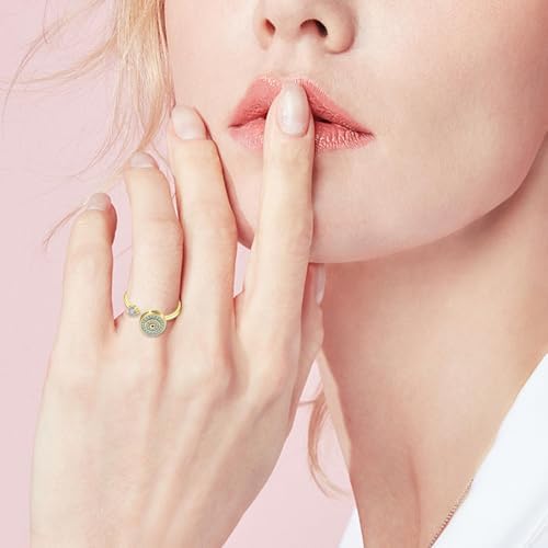 Bague Fidget Rotative Réglable Pour Hommes Et Femmes – Bijou Anti-stress élégant En Cuivre Et Zircon