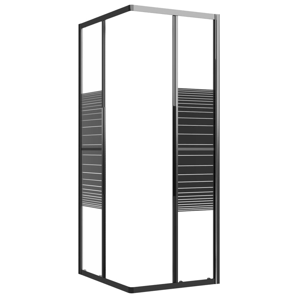 Box doccia con strisce ESG, 90 x 70 x 180 cm, nero, per bagno, parete doccia con profilo, paraspruzzi, porta doccia, angolo salvaspazio, robusto telaio in alluminio