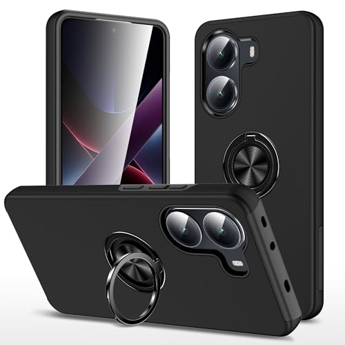 Generisch Für Xiaomi Poco X7 Pro Hülle Stoßfest Militärschutz mit 360 Magnetische Ständer Schutzhülle Case Cover Handyhülle für Xiaomi Poco X7 Pro Schwarz