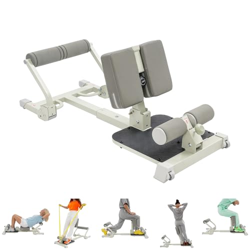 Sissy Squat Kniebeugentrainer,3 in 1 Trainer Verstellbar bis 120 kg,klappbare Bauch-Gesäß-Trainer,Multifunktionale Beintrainer für Zuhause Fitnessstudio (Grau)