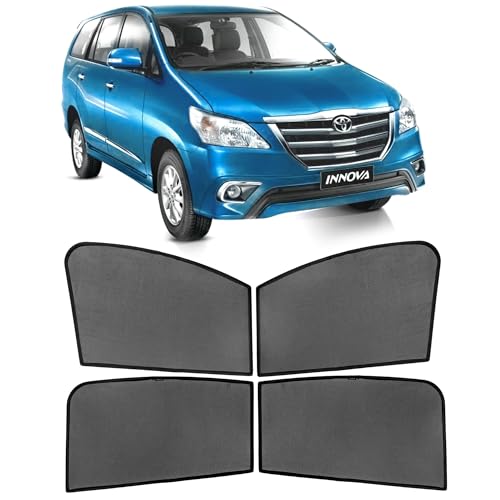 Image of Autostory Custom Fit Black Mesh Car Sunshade for Innova 2005-2015 | UV & Heat Protection Car Window Curtains | Privacy Car Sun Shade | Breathable Vehicle Specific Side Window Shades
