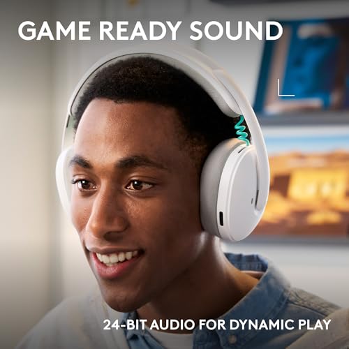 Image of Logitech G325 Lightspeed Wireless Bluetooth Gaming Headset, All-Day Comfort, Built-in Mic with Noise Reduction, 24-Bit Audio, 24+ Hr Battery Life, for PC, PlayStation, Switch, Mobile - White