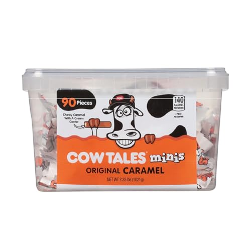 Goetze's Candy Vanilla Cow Tales Minis 2.25 lb 36ct Canister miniatura 1
