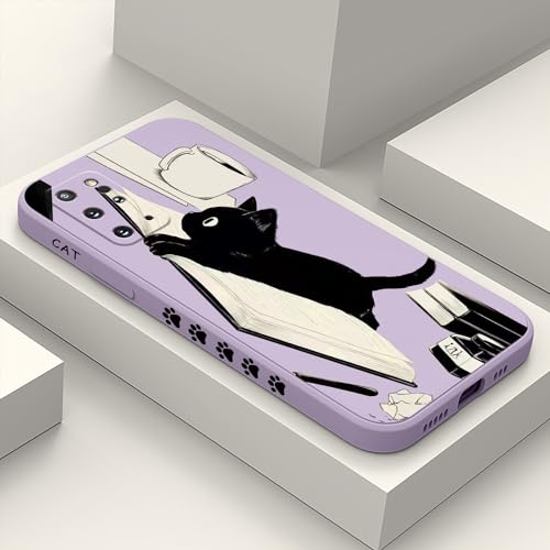 Coque pour Samsung Galaxy S20 Plus anti-chute violet chat
