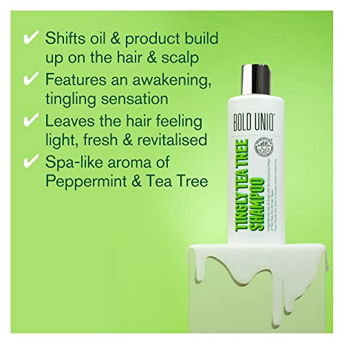 Bold Uniq Tea Tree Shampoo - Energizing Peppermint & Tea Tree Oil Shampoo Formula For Men & Woman. Soothe Itchy & Dry Scalps. Vegan & Cruelty-Free. Sulfate & Paraben Free - 8 Fl.oz #TOP2