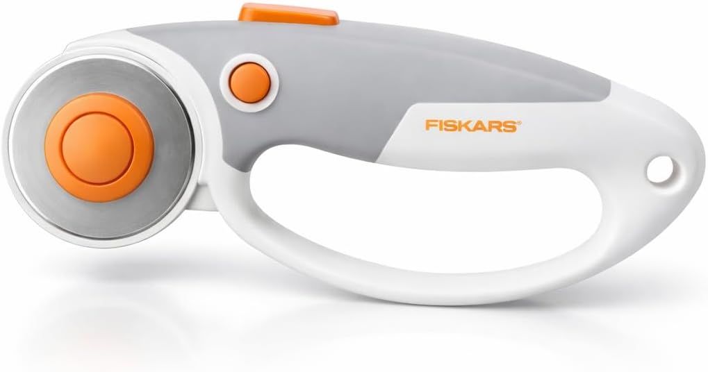 titanium rotary cutter, rotary blade with loop handle, right and left-handed, blade diameter: 45 mm, orange/white/grey, 1066047
