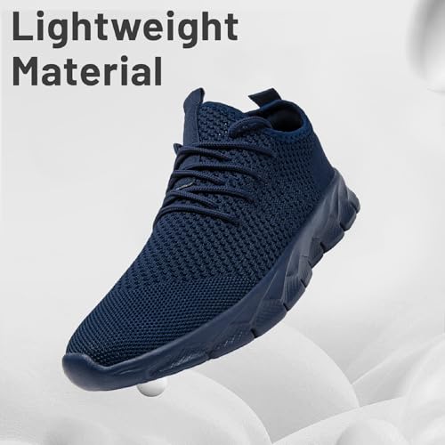 Image of Damyuan Men Walking Shoes Non Slip Running Shoes Tennis Sneakers Breathable Workout Lightweight Working Gym Outdoor Sports,Dark Blue Size 12