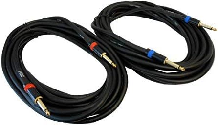 Audio2000'S ADC99100 2-Pack 1/4 Inch TS to 1/4 Inch TS Loud Speaker Cables, 25 Feet