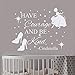 Produktbild Wandtattoo Kinderzimmer Wandtattoo Schlafzimmer Cinderella-Zitat haben Mut und seien Sie Art Aufkleber Prinzessin Kinderzimmer Dekor Mädchen Cinderella Girls Room