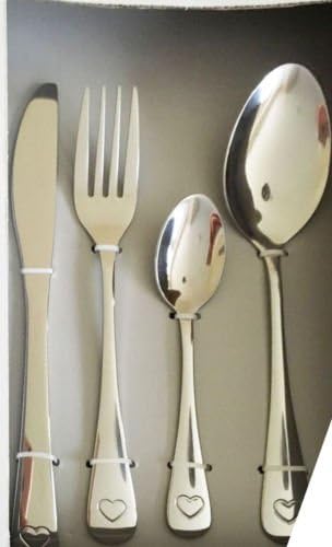 16 Piece Silver Heart Cutlery Set Forks by Dylex