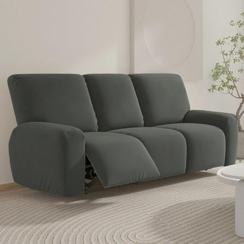 FANSU Housse de Fauteuil Relax Extensible 1 Places, Housse de Fauteuil Relax Inclinable Electrique avec Poche, 8 Pièce Lavable Protege de Meubles pour Canapé...