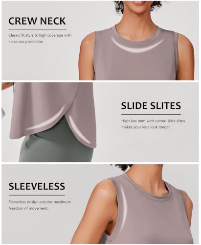 Image of PINSPARK Workout Tank Tops Woman Ice Silk UPF 50+ Athletic Yoga Shirts