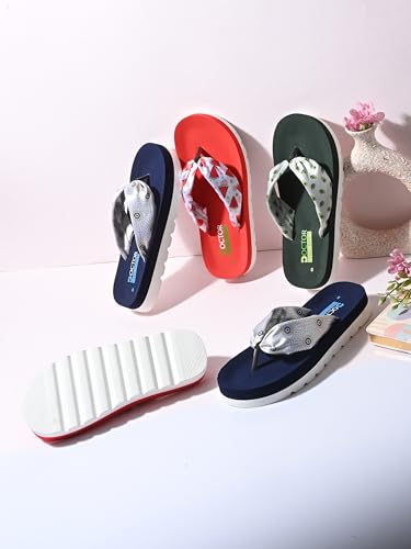Image of DOCTOR FEEL SOFT Women's Cushioned Platform Slippers | Soft Fabric Padded Strap Flip Flops | Lightweight Shock Absorbing Sole for Everyday Wear Home, Casual & Relaxed Walking Use