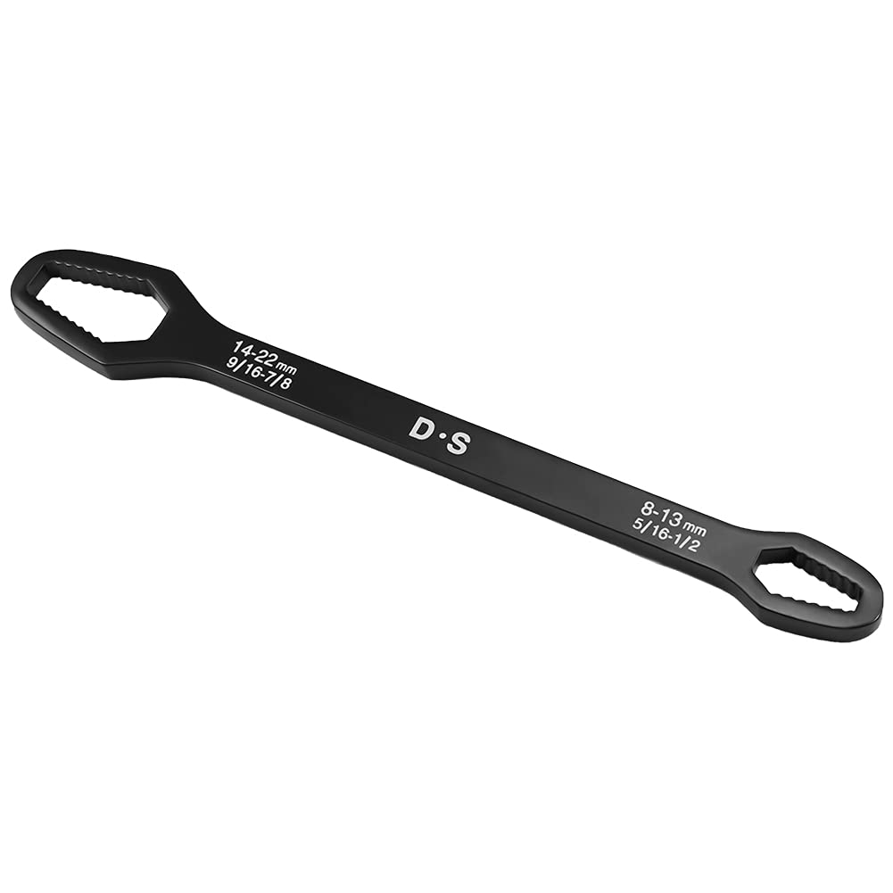 Xastro 8-22mm Double-Ended Multifunctional Universal Wrench ?5/16-7/8 Inch Self-Tightening lazy Wrench Repair Tools ?Chrome Vanadium Steel, Black(1 PCS)
