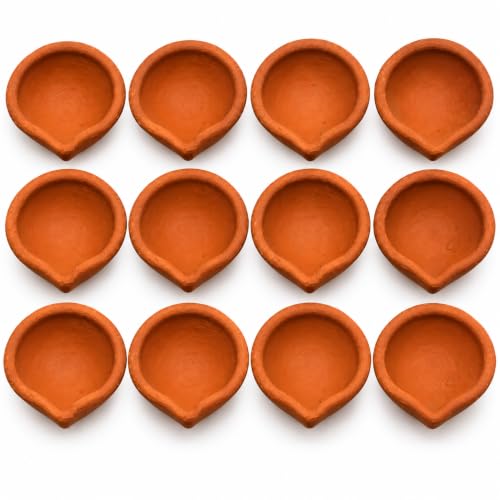 Image of Clay Diya|Traditional Clay Diya|Pack of 12