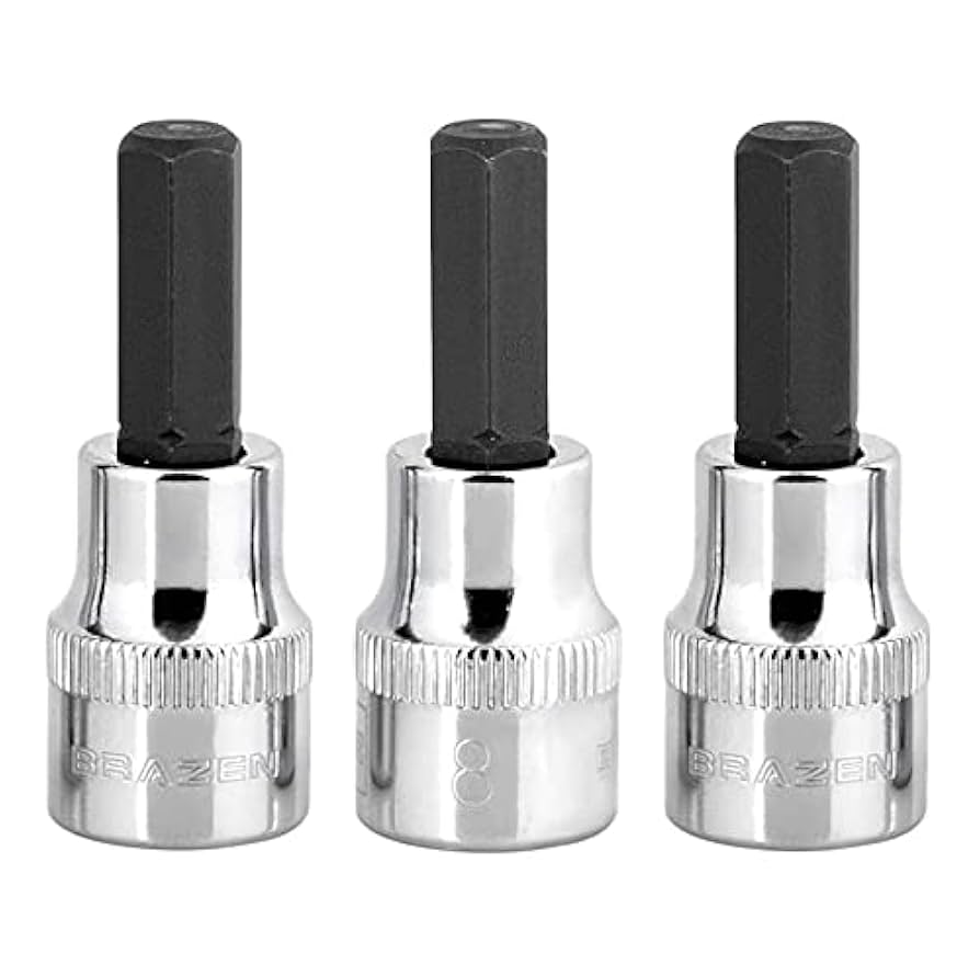 1/100MGPMX-003THE-0。 BRAZEN 8mm Hex Bit Socket/Allen Driver Three Pack (3/8