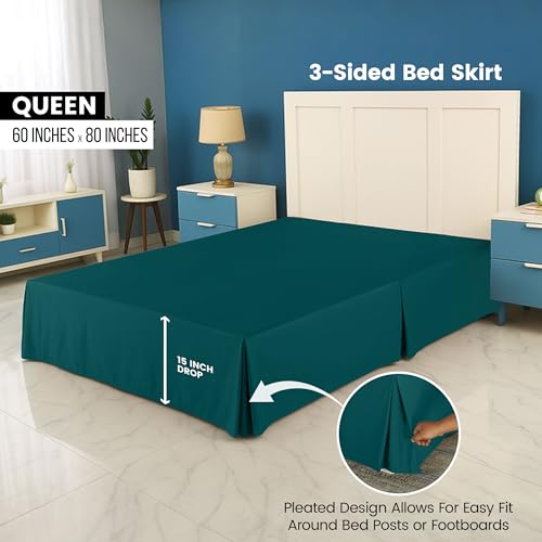 image for Utopia Bedding Queen Bed Skirt - Soft Quadruple Pleated Ruffle - Easy 