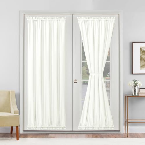 Hiasan French Door Curtains Privacy, Ivory, 52W x 72L, 1 Panel