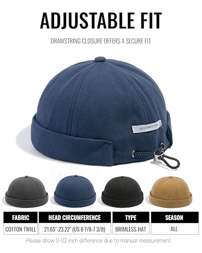 Image of CLAPE Watch Cap Work Beanie Corduroy Docker Leon Brimless Hat Rolled Cuff Harbour Hat