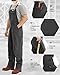 HISEA Flex Canvas Overalls for Men, Bib Work Double Knee Stretch Overall, Relaxed Fit Lightweight Workwear with Pockets Grey