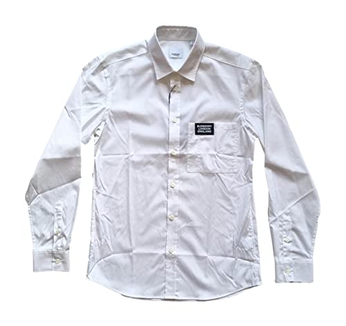 BURBERRY Langarmhemd aus Baumwolle für Herren 8021794 Weiß, Weiß, Medium
