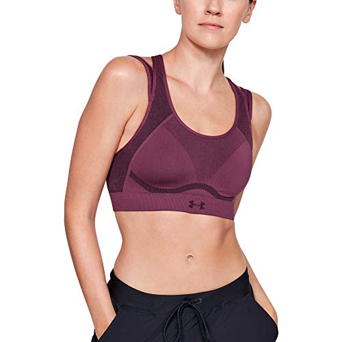 Under Armour Women's Vanish Seamless Mid Impact Sports Bra , Level Purple (569)/Tonal , Medium