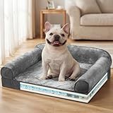 Zuvmi Orthopedic Dog Bed Medium Size Dog, Pocketed Coil Spring Support Joint Relief Dog Bed, 28'x23'x8', Waterproof Washable Pet Bed with Removable Zipper Cover & Non-Slip Bottom, Gray