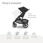 UPPAbaby Vista V3 Stroller - Full-Size Single-to-Double Stroller System - Toddler Seat, Bug Shield, Rain Shield, and Storage Bag Included - Jake (Charcoal/Carbon Frame/Black Leather) - Image 2