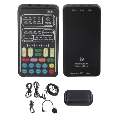Voice Changer Set, I9 Multifunction Portable Recording Mini Sound Card, 8 Different Sounds, High Device Compatibility, for Game Music Recording, Phone Computer Sound Changer(English Version) by VBESTLIFE - Used condition - Image 9
