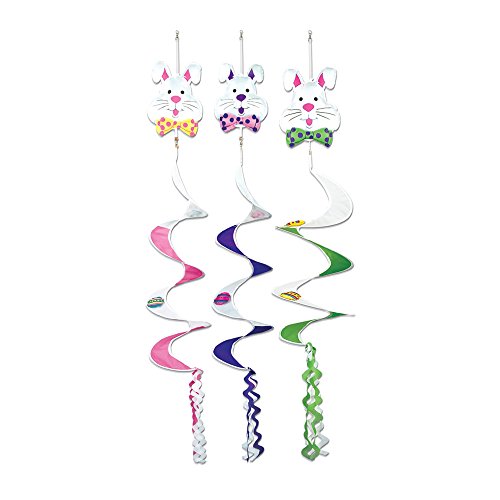 Beistle 40695 1-Pack Easter Bunny Wind-Spinners, 3-Feet 6-Inch, Multicolor