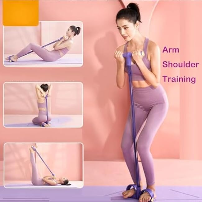 Multifunctional 6 Tube Elastic Yoga Resistance Bands for Waist Arm Leg Stretching, Affordable Training Aid, Latest Upgrade Sit Up Exercise Equipment