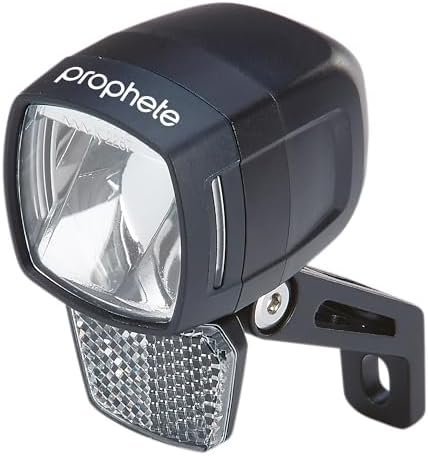 Prophete LED-Scheinwerfer 120 Lux | Fahrradbeleuchtung | Aluminium | OSRAM LEDs | für E-Bike (6-48 V) | inkl. Halterung | Seitliche Sichtbarkeit