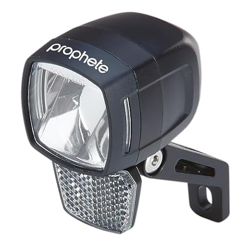 Prophete Reflektor LED 120 Lux | oświetlenie rowerowe | aluminium | diody LED OSRAM | do rowerów elektrycznych (6-48 V) | w zestawie uchwyt | widoczność z boku