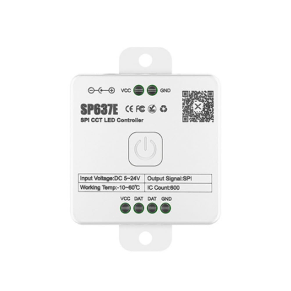 Wouueso AND-SP636E SPI DC5-24 V Contrôleur monochrome avec prise en charge de la télécommande AND-RC1 2.4G Télécommande tactile