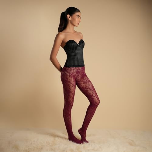 Image of Theater Women Lace Stockings | Stretchable | Comfortable Breathable Nylon Spandex | Warm and Soft Waistband | Free Size (S-4XL (24-48) In)