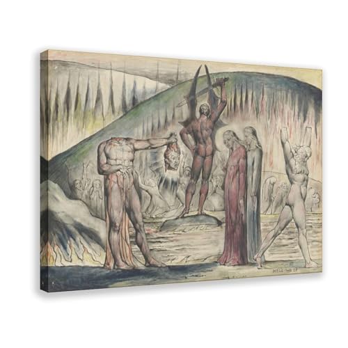 35+ William Blake Famous Poster Prints The Schismatics And Sowers of Discord by William Blake Canvas Poster Wall Art Prints Bedroom Decor Office Room Kitchen Decor Gift Frame 16×24inch(40×60cm)