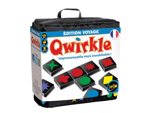 IELLO Qwirkle Voyage – Version française – Jeu de Société Familial Compact de Logique et Stratégie – Format Transportable | 2 à 4 Joueurs | 30 Min | Dès 6 Ans