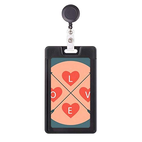 Porte-badge Saint-Valentin rétractable rose bleu anti-perte de carte
