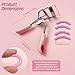 Pink Stainless Steel Eyelash Curler for Lasting Styling, with 4 Silicone Refill Pads, Pain-Free, Suitable for All Eye Shapes