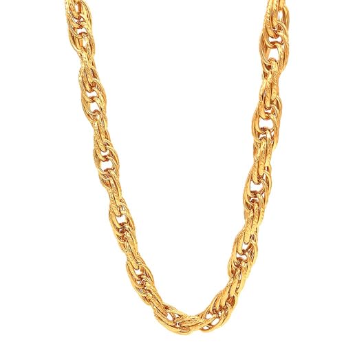 18k Gold Rope Chain 30' Long 13mm thick Big Chunky Hip Hop Gold Chains for Rapper Gangsta Rope Chain Waterproof and Tarnish-resistant Classic 80s 90s 00s Chunky Gold Chain Perfect for Costume Themed Parties and Daily Wear