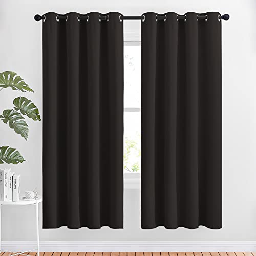 NICETOWN Bedroom Blackout Curtains and Drapes - Energy Smart Thermal Insulated Solid Grommet Blackout Draperies for Living Room (2 Panels, 52 inches x