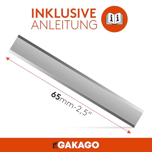 Gakago Ersatzklinge Kraft-Schaber (2er Pack) - Hochwertige 65mm Ziehklinge aus langlebigen Wolframcarbid für Holz, Metall, Beton oder Stein