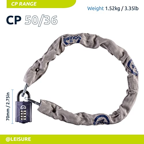 Henry Squire Steel Shackle Combination Padlock With Square Link Chain Set #TOP2