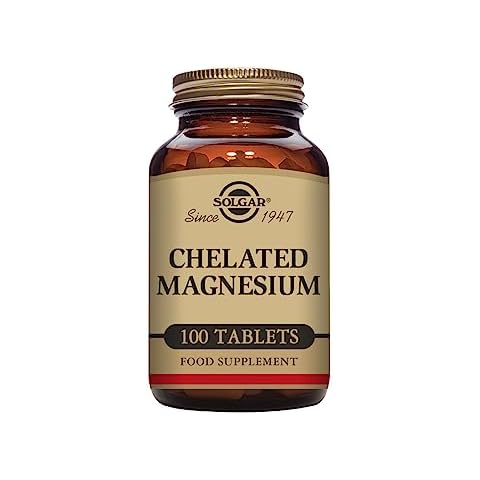 Solgar Chelated Magnesium - Supports Muscle & Nervous System - Mind Balance - Energy Release & Reduces Tiredness - 100 Tablets Cover