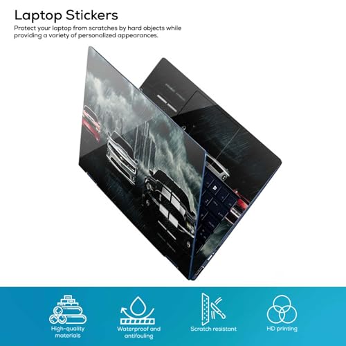 Image of Galaxsia Cars in Rain Full Body Vinyl Laptop Skin /Sticker /Cover Upto 15.6 Inches Laptops Laminated-Removable-HD Quality Compatible for Hp-Dell-Sony-Lenovo-Asus etc.(15x10 Inches)
