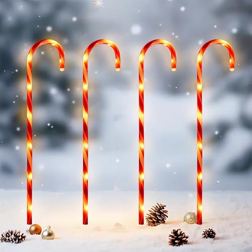 XL LED Zuckerstangen für Außen mit Timer 74 cm - 4er Set -...